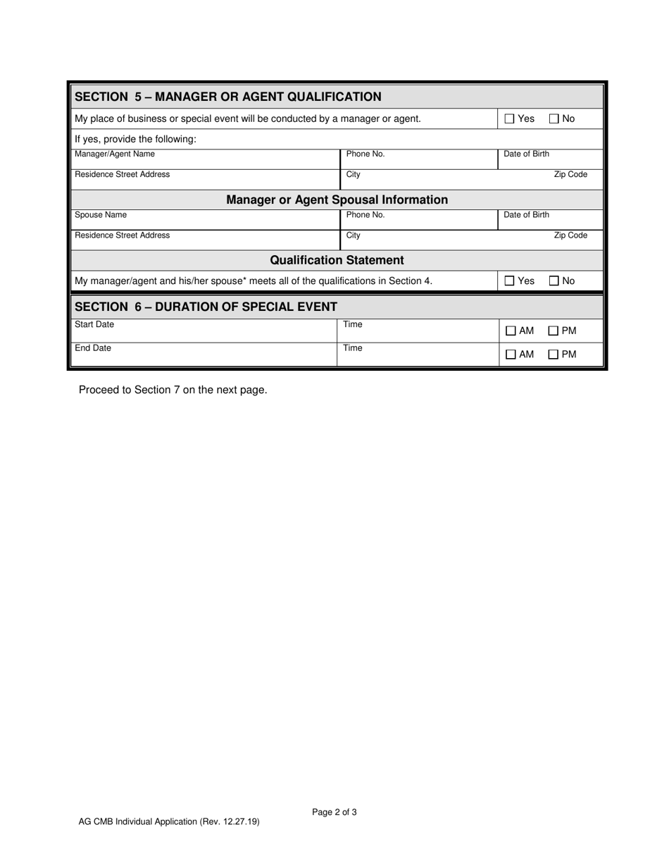 Individual / Sole Proprietor Application for License to Sell Cereal Malt Beverages - Kansas, Page 2