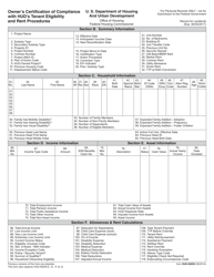 Form HUD-50059 Owner's Certification of Compliance With Hud's Tenant Eligibility and Rent Procedures, Page 2