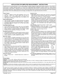 Form CG-5397 Application for Simplified Measurement, Page 2