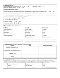 State Form 44885 Application for License to Operate a Hospital - Indiana, Page 3
