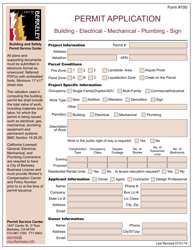 Document preview: Form 100 Permit Application - Building, Electrical, Mechanical, Plumbing - City of Berkley, California