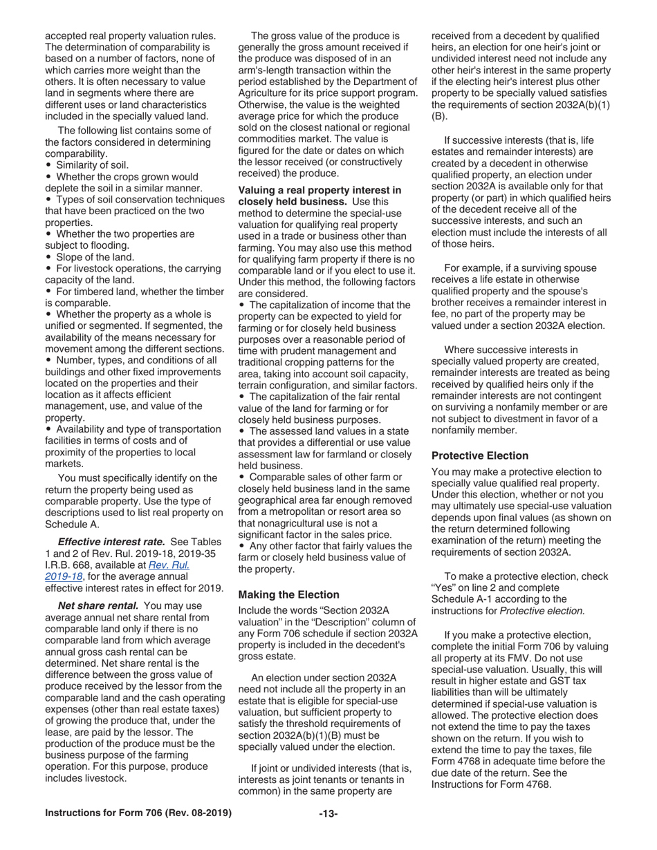 Instructions for IRS Form 706 United States Estate (And Generation-Skipping Transfer) Tax Return, Page 13