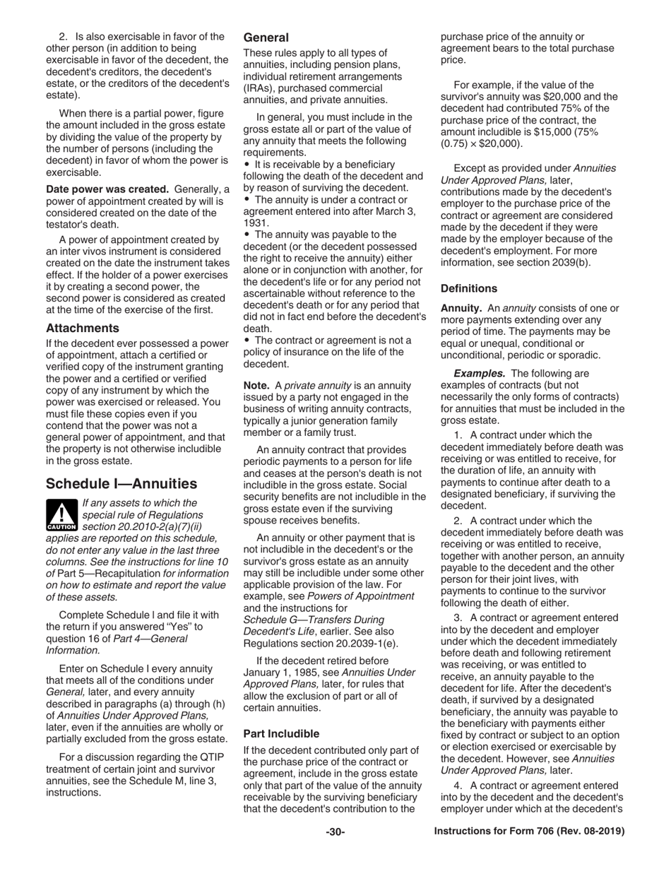 Instructions for IRS Form 706 United States Estate (And Generation-Skipping Transfer) Tax Return, Page 30