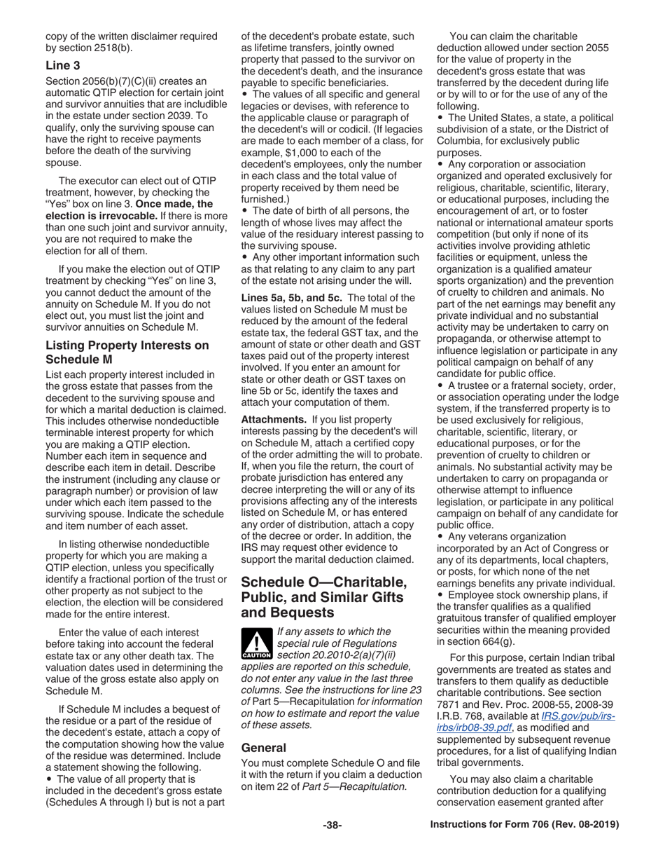 Instructions for IRS Form 706 United States Estate (And Generation-Skipping Transfer) Tax Return, Page 38
