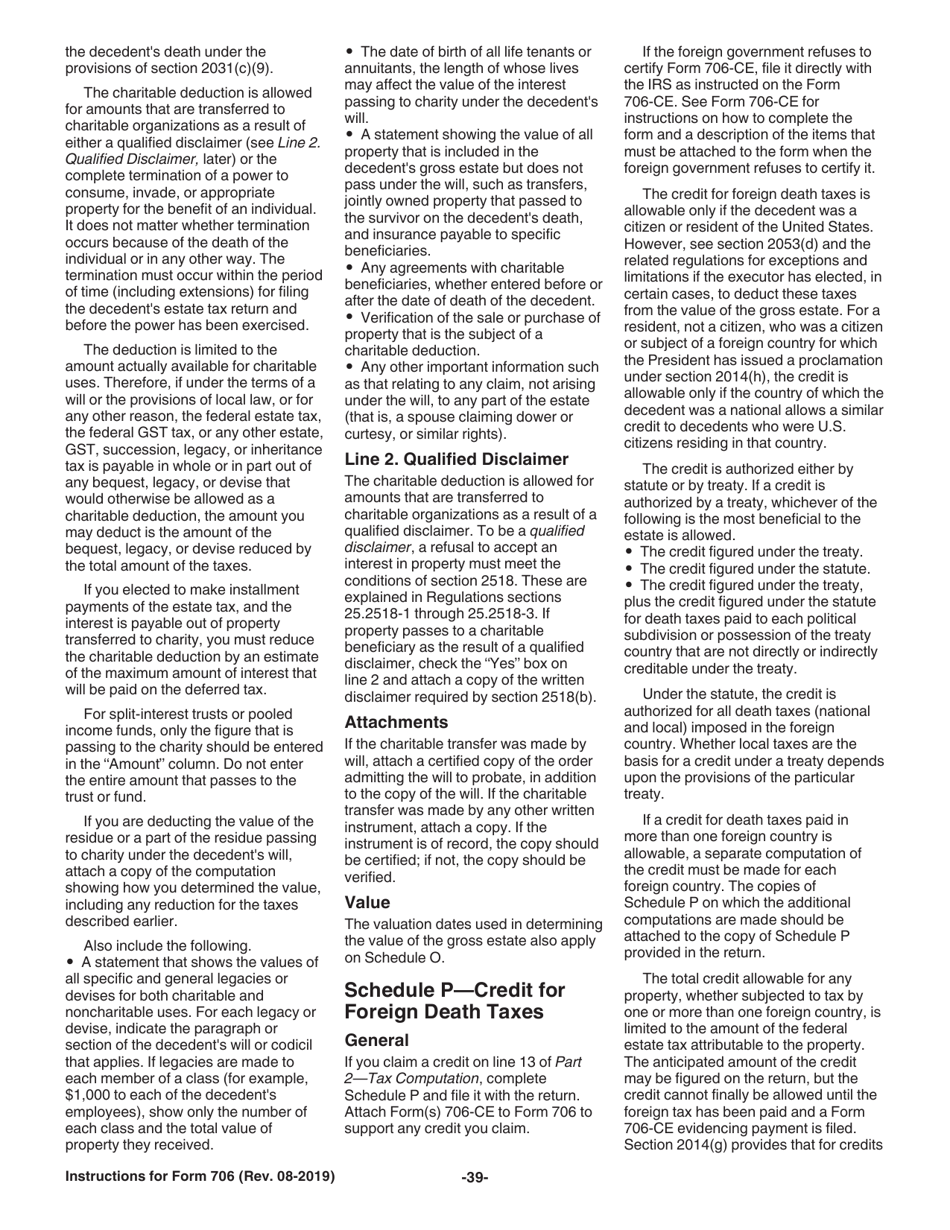 Instructions for IRS Form 706 United States Estate (And Generation-Skipping Transfer) Tax Return, Page 39