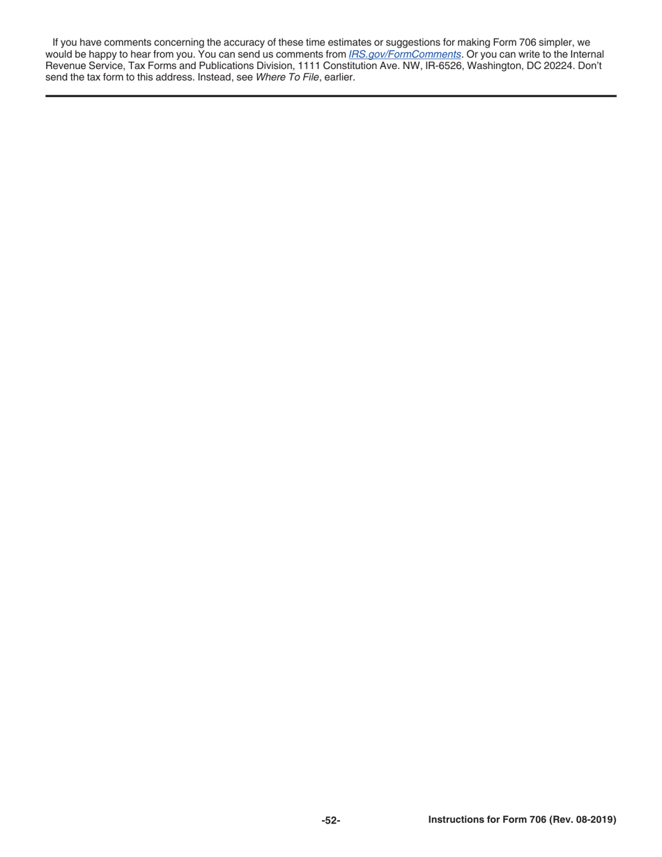 Instructions for IRS Form 706 United States Estate (And Generation-Skipping Transfer) Tax Return, Page 52