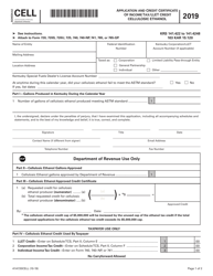 Document preview: Form 41A720CELL Schedule CELL Application and Credit Certificate of Income Tax/Llet Credit Cellulosic Ethanol - Kentucky, 2019