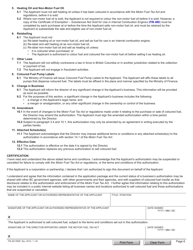 Form FIN461 Application for Authorization to Sell Coloured Fuel - British Columbia, Canada, Page 6