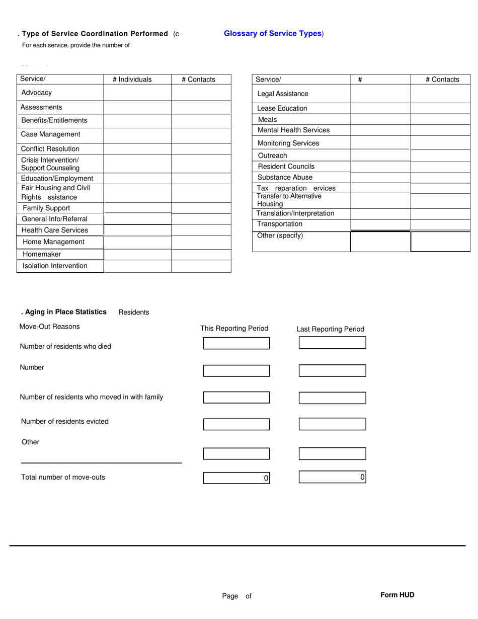 Form HUD92456 Semi-annual Performance Report Multifamily Housing Service Coordinator Program, Page 2
