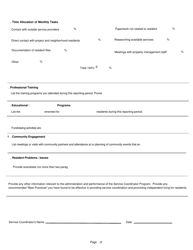 Form HUD92456 Semi-annual Performance Report Multifamily Housing Service Coordinator Program, Page 3