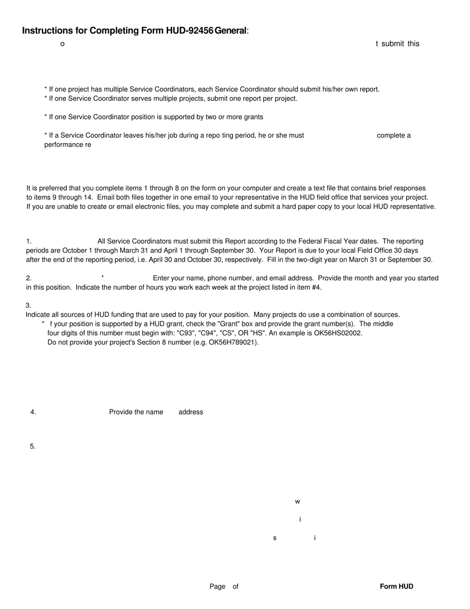 Form HUD92456 Semi-annual Performance Report Multifamily Housing Service Coordinator Program, Page 7