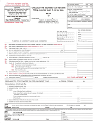 Document preview: Chillicothe Income Tax Return - City of Chillicothe, Ohio