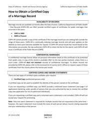 Form VS113-A Application for Certified Copy of Marriage Record - California