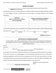 Form VS113-A Application for Certified Copy of Marriage Record - California, Page 5