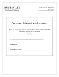 Document preview: Residential Solicitation Permit Application - City of Huntsville, Alabama