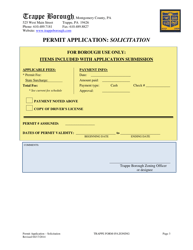 Application for Solicitation Permit - Borough of Trappe, Pennsylvania, Page 3
