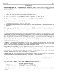 Form 74A110 Kentucky Estimated Insurance Premiums Tax - Kentucky, Page 2