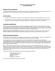 Business Tax Refund Application - City of Chicago, Illinois, Page 2