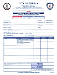 Form CR-4 Business License Application - City of Fairfax, Virginia
