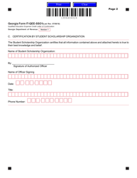 Form IT-QEE-SSO1 Qualified Education Expense Credit Letter of Confirmation - Georgia (United States), Page 2