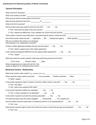 Form 68-0192 Questionnaire for Determining Status of Worker - Iowa, Page 2