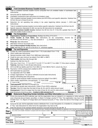 IRS Form 990-T Exempt Organization Business Income Tax Return (And Proxy Tax Under Section 6033(E)), Page 3
