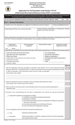 Form AS2645.1 &quot;Application for Tax Exemption Under Section 1101.01 of the Puerto Rico Internal Revenue Code of 2011, as Amended&quot; - Puerto Rico