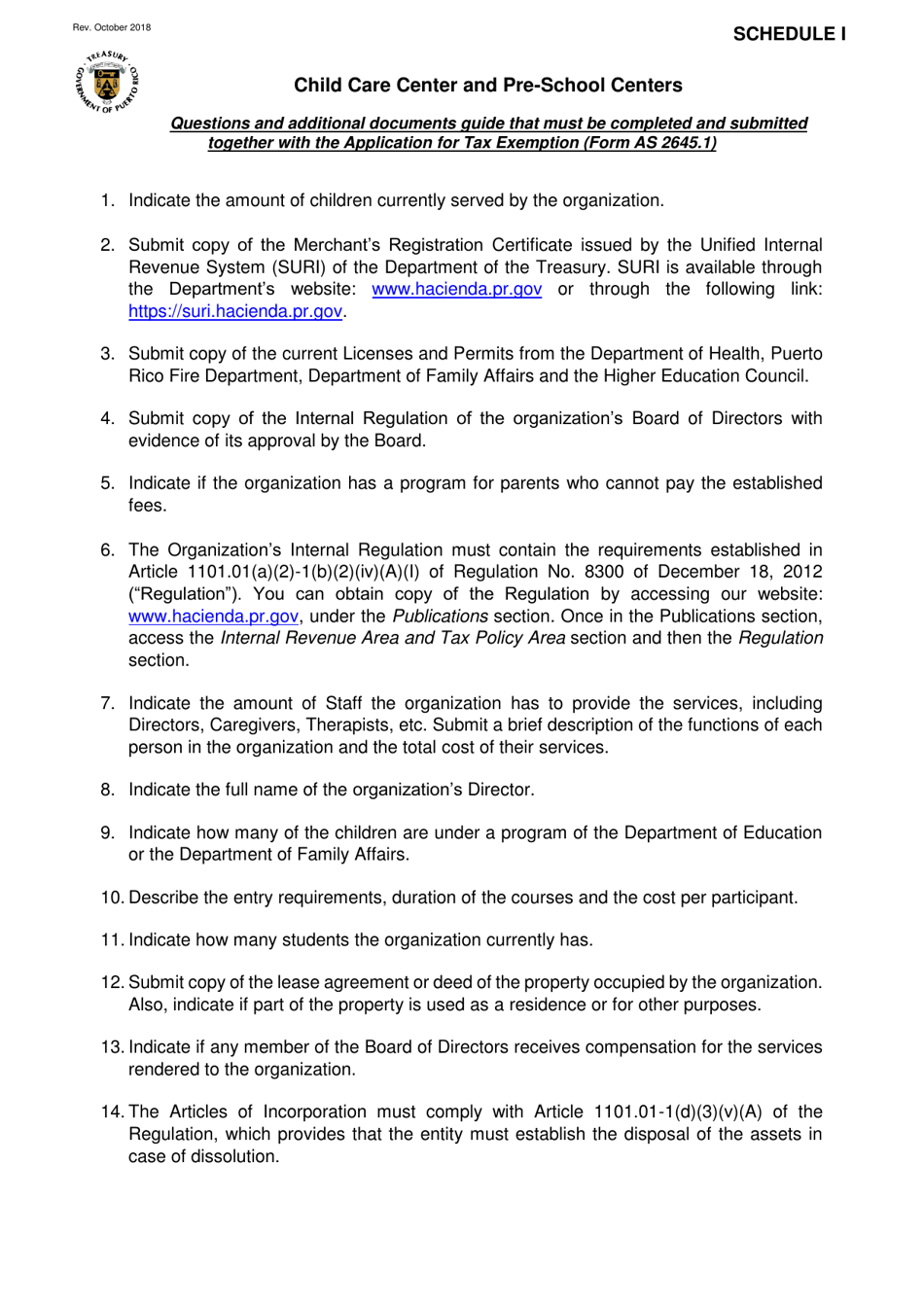 Form AS2645.1 Application for Tax Exemption Under Section 1101.01 of the Puerto Rico Internal Revenue Code of 2011, as Amended - Puerto Rico, Page 6