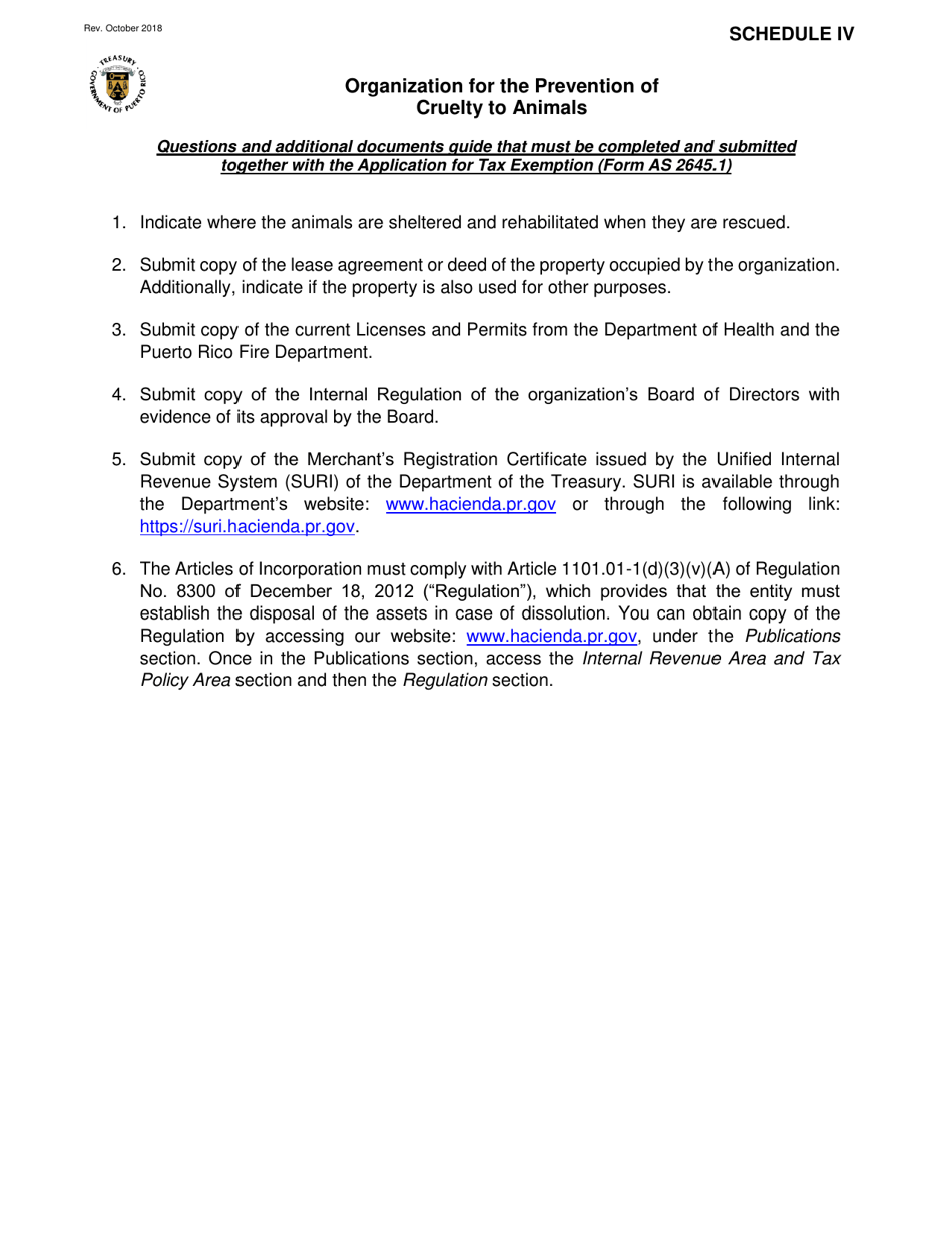 Form AS2645.1 Application for Tax Exemption Under Section 1101.01 of the Puerto Rico Internal Revenue Code of 2011, as Amended - Puerto Rico, Page 9