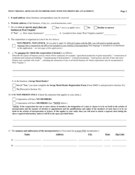 Form CD-INP (CD-1NP) West Virginia Articles of Incorporation With Non-profit IRS Attachment - West Virginia, Page 2