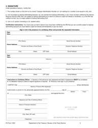 FS Form 1522 Special Form of Request for Payment of United States Savings and Retirement Securities Where Use of a Detached Request Is Authorized, Page 2