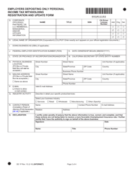 Form DE1P Employers Depositing Only Personal Income Tax Withholding Registration and Update Form - California, Page 2