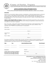 Document preview: Affidavit Affirming Vehicle Ownership and Use - County of Fairfax, Virginia
