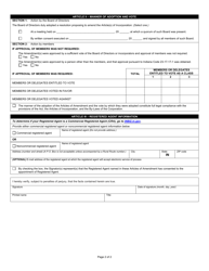 State Form 4161 (Corporate Form 364-2) Articles of Amendment to the Articles of Incorporation (Nonprofit) - Indiana, Page 3