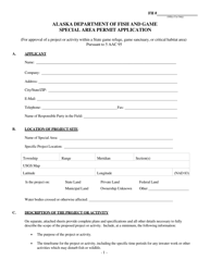 Special Area Permit Application - Alaska
