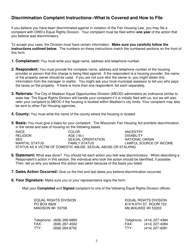 Form ERD-10240 Discrimination Complaint - Fair Housing - Wisconsin, Page 3