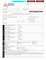 Form 2827 Power of Attorney - Missouri