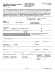 Document preview: Form HUD-40094 Rental/Homebuyer/Homeowner Rehab Set-Up Report