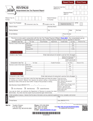Form 2038 Nonprotested Use Tax Payment Report - Missouri
