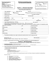 Application for Occupational License - City of Breaux Bridge, Louisiana, Page 2