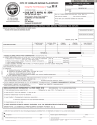 Document preview: Income Tax Return - City of Hubbard, Ohio