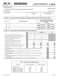 Document preview: Form 41A720RC-R Schedule RC-R Recycling or Composting Equipment Tax Credit Recapture - Kentucky
