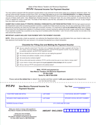 Document preview: Form PIT-PV Personal Income Tax Payment Voucher - New Mexico