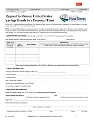 FS Form 1581 Request to Reissue United States Savings Bonds to a Personal Trust