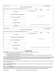 FS Form 1581 Request to Reissue United States Savings Bonds to a Personal Trust, Page 4