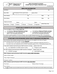 Document preview: Form PS-409 Nyship Opt-Out Program Attestation Form - New York