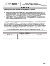 Form PS-409 Nyship Opt-Out Program Attestation Form - New York, Page 2