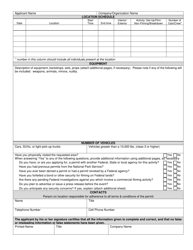 NPS Form 10-931 Application for Special Use Permit Commercial Filming / Still Photography (Short Form), Page 2