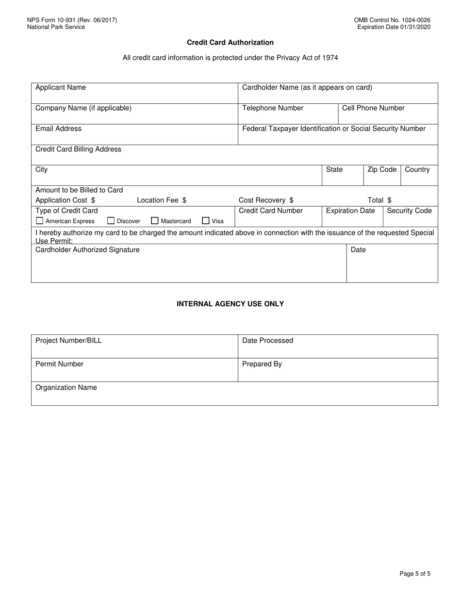 NPS Form 10-931 - Fill Out, Sign Online and Download Fillable PDF ...