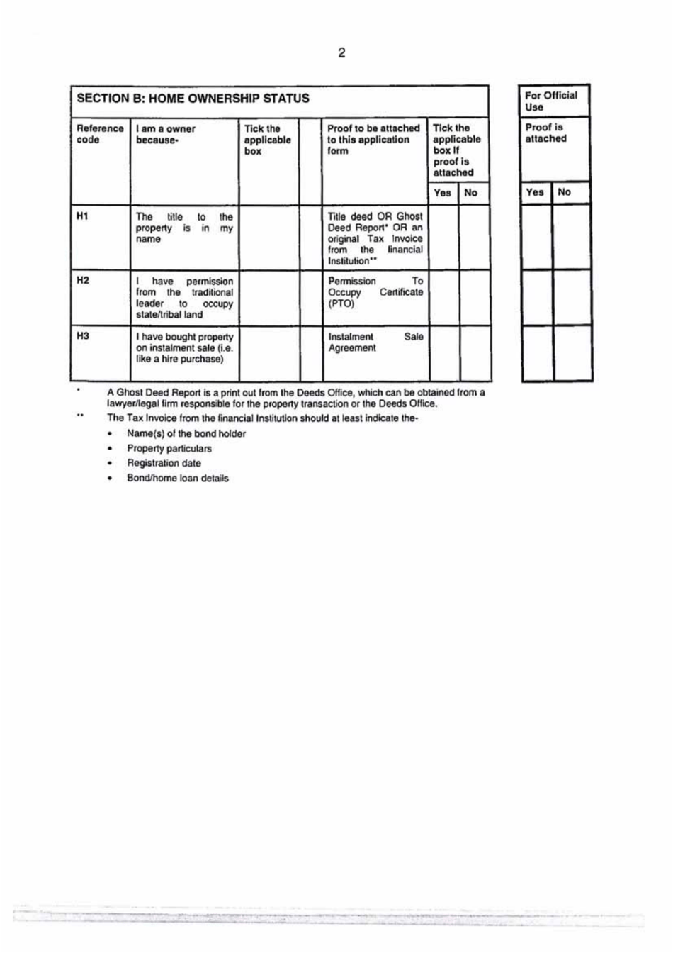 Gehs Employee Enrolment: Housing Allowance Application for Home-Owners - Western Cape, South Africa, Page 2